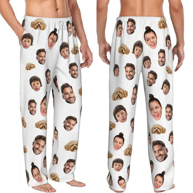 Picture of Custom Multi-avatar Pajama Pants - Personalized Pajama bottoms with Face