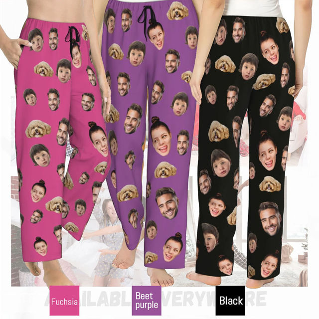 Picture of Custom Multi-avatar Pajama Pants - Personalized Pajama bottoms with Face