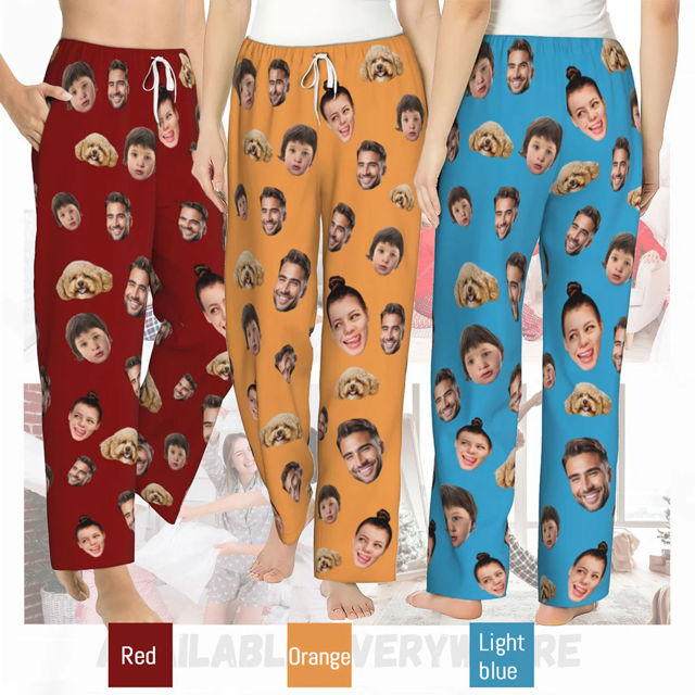 Picture of Custom Multi-avatar Pajama Pants - Personalized Pajama bottoms with Face