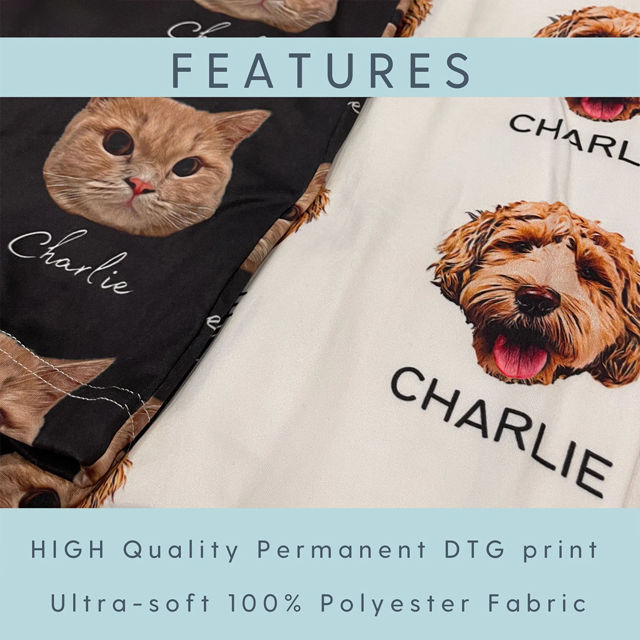 Picture of Custom Pajama Pants with Pets Face and Name - Personalized Pajama bottoms with Faces