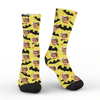 Picture of Custom Halloween Face Socks - Bats and Stars Personalized Funny Socks - Personalized Socks for Men Women Kids