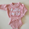 Picture of Newborn Baby Embroidered Sweater Set - Custom Embroidered Baby Sweaters -  Baby Shower Gift