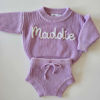 Picture of Newborn Baby Embroidered Sweater Set - Custom Embroidered Baby Sweaters -  Baby Shower Gift