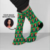 Picture of Custom Christmas Photo Socks with Lovely Santa Hat - Personalized Christmas Gift for Family