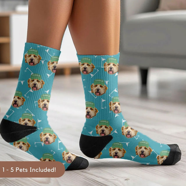 Picture of Custom Golf Photo Socks - Personalized Gift for Golf Enthusiasts