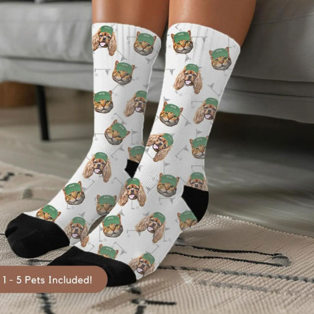 Picture of Custom Golf Photo Socks - Personalized Gift for Golf Enthusiasts