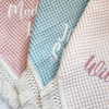Picture of Personalized Embroidered Baby Blanket - Custom Embroidered Baby Blanket - Custom Waffle Tassel Blanket