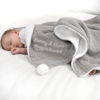 Picture of Personalised Embroidered Blanket - Custom Name Jacquard Knit Pom Pom Blanket - Pom Pom and Sherpa Fleece Backing