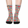 Picture of Custom Photo Face Socks with Heart - Gift for Couples and Family - Personalized Socks Gift