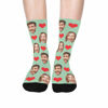 Picture of Custom Photo Face Socks with Heart - Gift for Couples and Family - Personalized Socks Gift