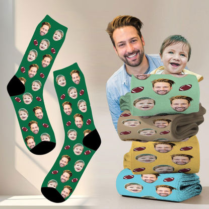 Picture of Custom Football Photo Face Socks - Gift for Football Enthusiasts - Personalized Socks Gift