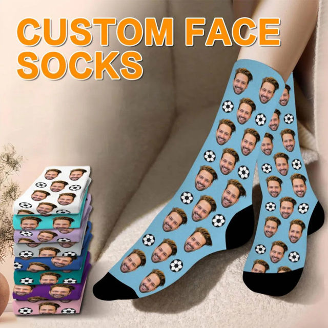 Picture of Custom Soccer Photo Face Socks - Gift for Men and Boys - Personalized Socks Gift