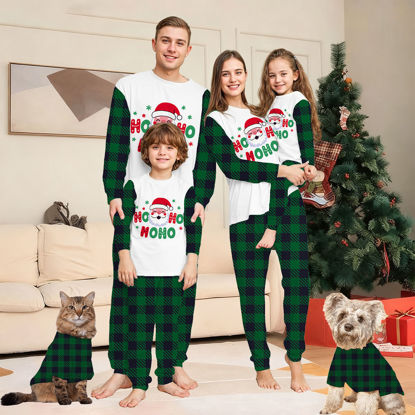 Picture of Family Christmas Pajama Sets - Long Sleeve Pajamas with Santa Pattern - Family Christmas Gift