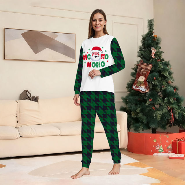 Picture of Family Christmas Pajama Sets - Long Sleeve Pajamas with Santa Pattern - Family Christmas Gift
