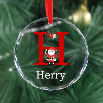 Picture of Custom Christmas Tree Crystal Ornaments with Letter - Custom Christmas Tree Ornament - Christmas Ornament