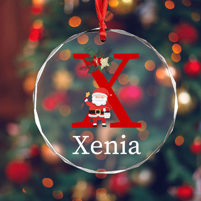 Picture of Custom Christmas Tree Crystal Ornaments with Letter - Custom Christmas Tree Ornament - Christmas Ornament