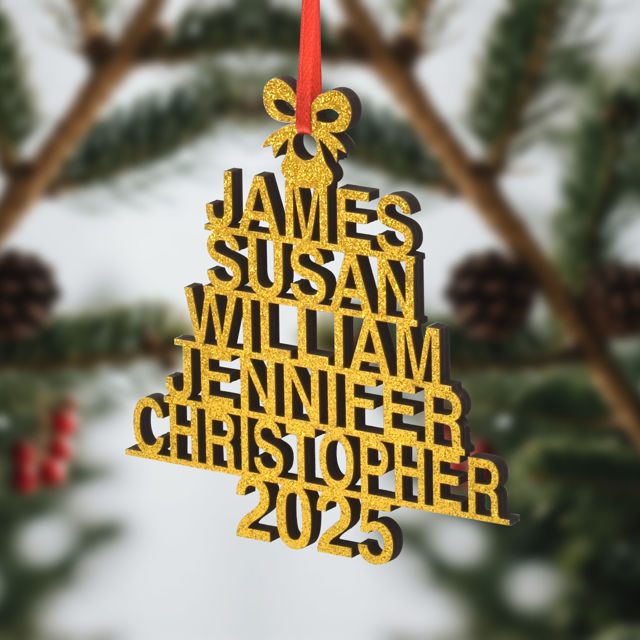 Picture of Custom Family Christmas Ornament - Wooden Christmas Tree Ornament - Family Ornaments for Christmas - Set of 3 Identical Signs