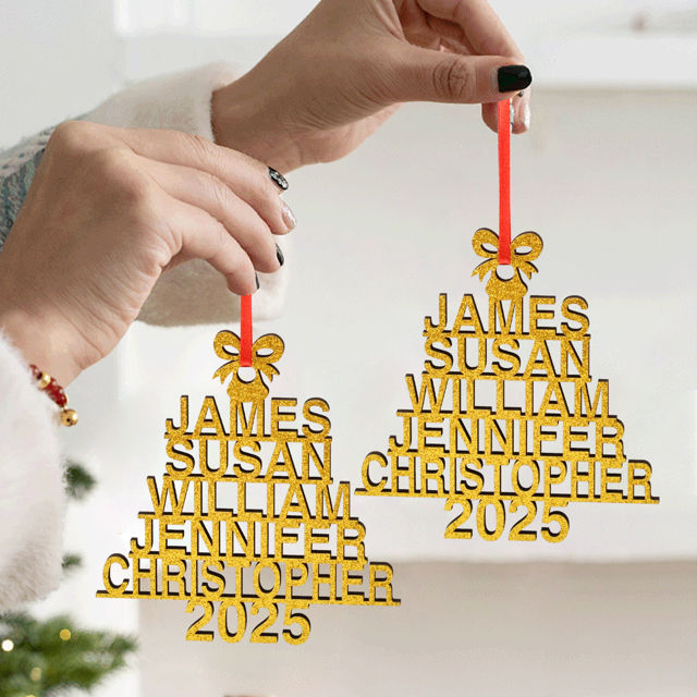 Picture of Custom Family Christmas Ornament - Wooden Christmas Tree Ornament - Family Ornaments for Christmas - Set of 3 Identical Signs