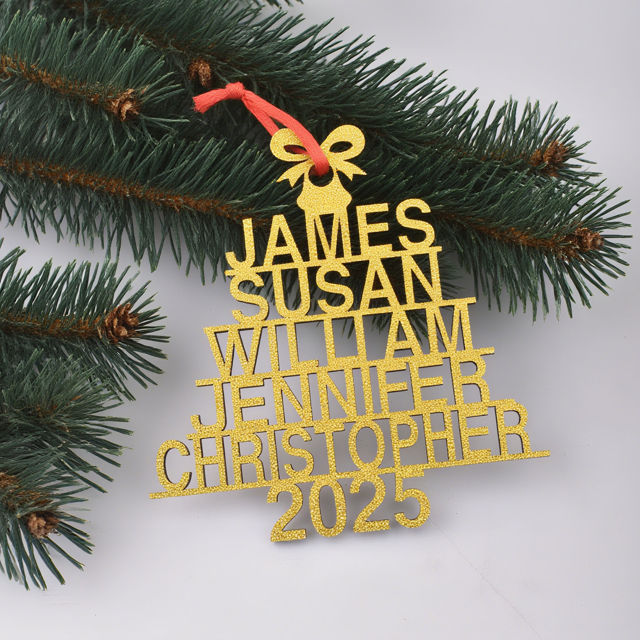 Picture of Custom Family Christmas Ornament - Wooden Christmas Tree Ornament - Family Ornaments for Christmas - Set of 3 Identical Signs