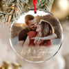 Picture of Couple Christmas Tree Crystal Ornaments with Photo - Custom Christmas Tree Ornament - Xmas Home Decor - Christmas Ornament