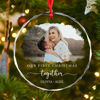 Picture of Couple Christmas Tree Crystal Ornaments with Photo - Custom Christmas Tree Ornament - Xmas Home Decor - Christmas Ornament