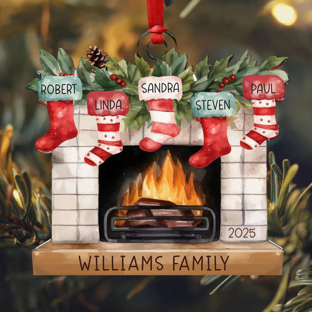 Picture of Custom Christmas Tree Ornament with Names -  Family Christmas Ornament - Christmas Ornament