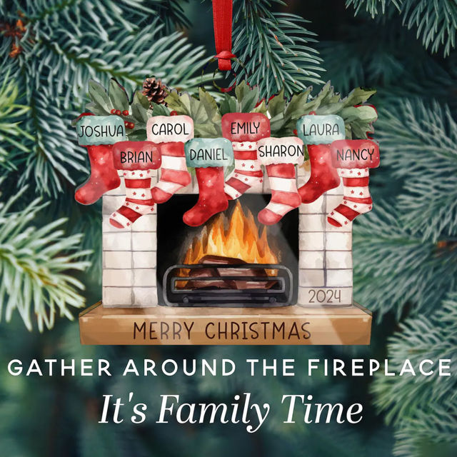 Picture of Custom Christmas Tree Ornament with Names -  Family Christmas Ornament - Christmas Ornament