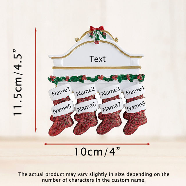 Picture of Personalised Resin Christmas Ornament with Names -  Family Christmas Stocking Ornament