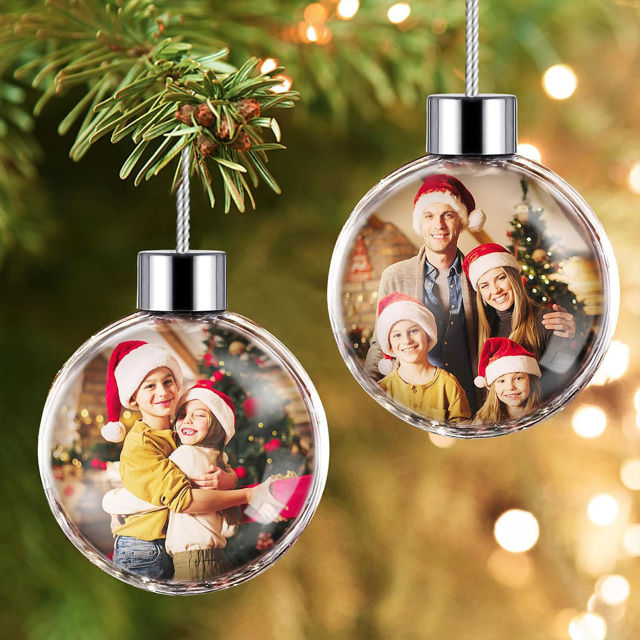 Picture of Personalised Photo Christmas Tree Ornament -  Christmas Ball Ornament - Xmas Home Decor