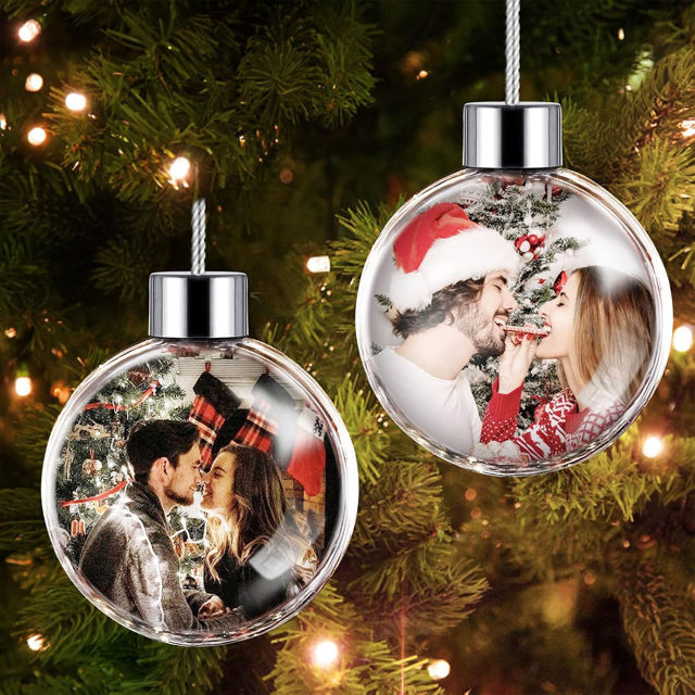 Picture of Personalised Photo Christmas Tree Ornament -  Christmas Ball Ornament - Xmas Home Decor