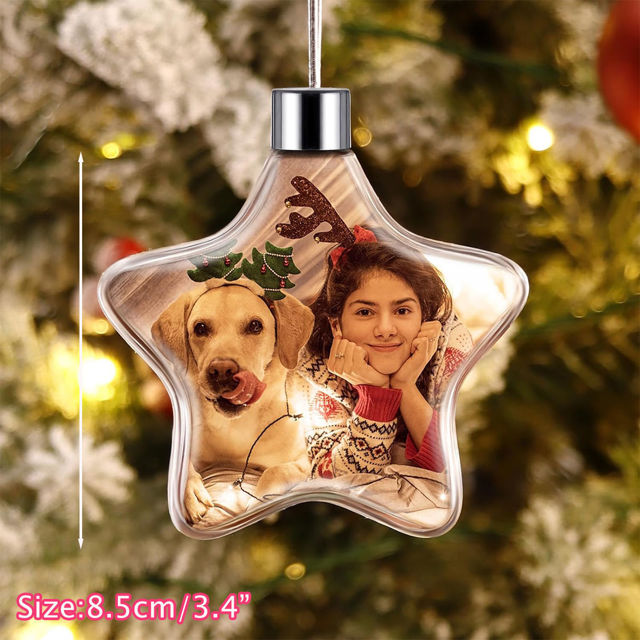 Picture of Personalised Photo Christmas Tree Ornament -  Christmas Ball Ornament - Xmas Home Decor