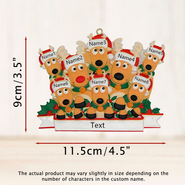 Picture of Personalised Resin Christmas Ornament with Names - Elks Family Christmas Tree Ornament