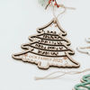 Picture of Personalized Tree Shaped Christmas Ornament - Family Christmas Ornament with Names - Set of 3 Identical Signs - Wood Christmas Tree Ornament