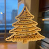 Picture of Personalized Tree Shaped Christmas Ornament - Family Christmas Ornament with Names - Set of 3 Identical Signs - Wood Christmas Tree Ornament