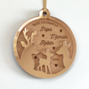 Picture of Personalized Wooden Christmas Decorations - Fawn Family - Home Christmas Decor