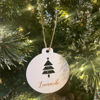 Picture of Custom Wooden Christmas Ornament set - Family Christmas Ornament with Names - Circle Shaped Christmas Ornament
