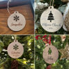 Picture of Custom Wooden Christmas Ornament set - Family Christmas Ornament with Names - Circle Shaped Christmas Ornament