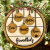 Picture of Personalized Wooden Christmas Ornaments - Custom Family Christmas Ornament with Names - Circle Shaped Christmas Ornament
