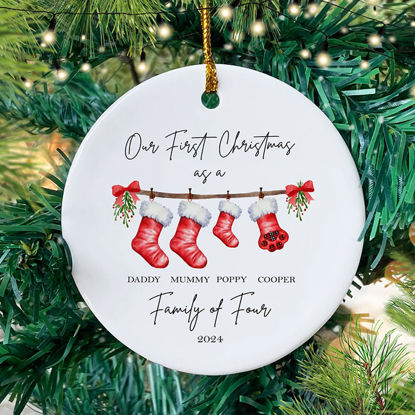 Picture of Custom Family Ceramics Christmas Tree Ornaments - Christmas Tree Photo Ornament - Custom Xmas Home Decor