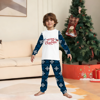 Picture of Family Christmas Pajama Set - Crew Neck Pajamas - Navy Blue Snowflake Merry Christmas Parent-Child Pajamas