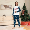 Picture of Family Christmas Pajama Set - Crew Neck Pajamas - Navy Blue Snowflake Merry Christmas Parent-Child Pajamas