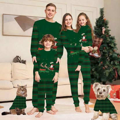 Picture of Family Christmas Pajama Sets - Happy Santa Long Sleeve Pajamas - Best Family Gift Christmas