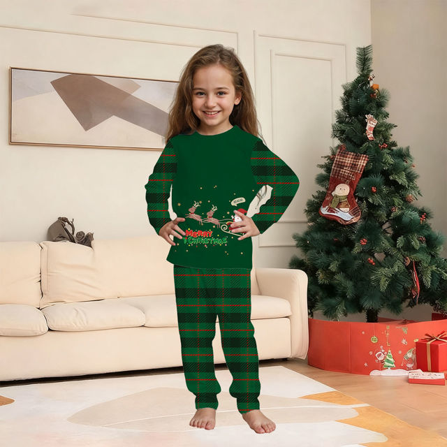 Picture of Family Christmas Pajama Sets - Happy Santa Long Sleeve Pajamas - Best Family Gift Christmas