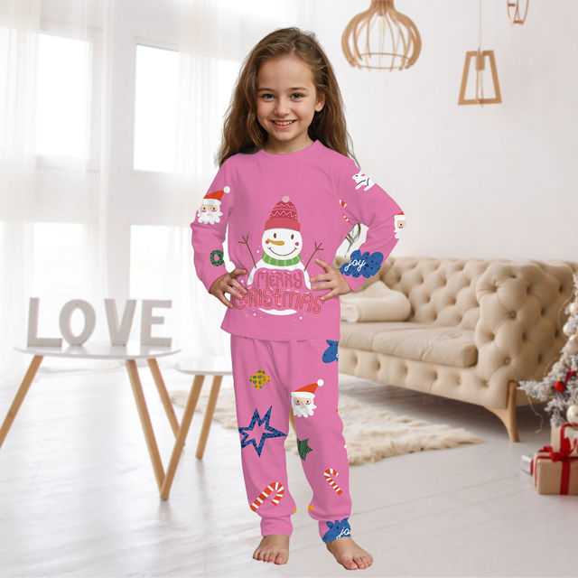 Picture of Family Christmas Pajama Sets - Happy Snowmen Long Sleeves Pajamas - Best Family Gift Christmas