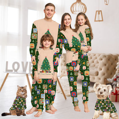 Picture of Family Christmas Pajama Sets - Long Sleeve Pajamas with Christmas Tree - Best Family Gift Christmas