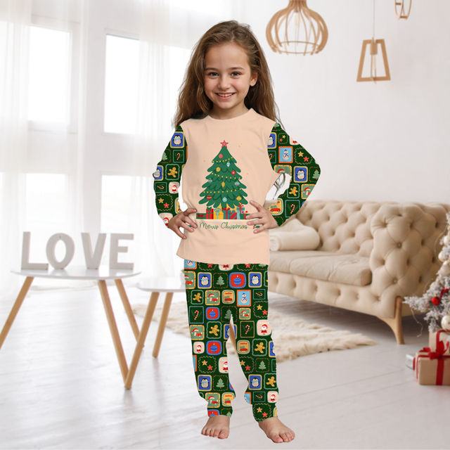 Picture of Family Christmas Pajama Sets - Long Sleeve Pajamas with Christmas Tree - Best Family Gift Christmas