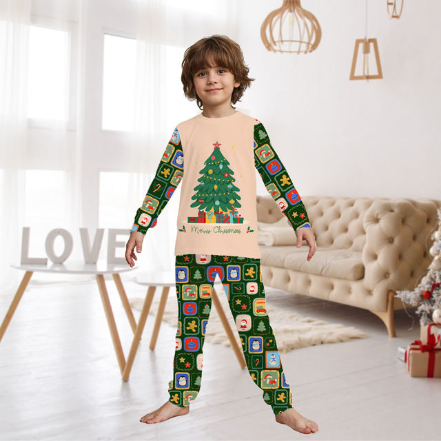 Picture of Family Christmas Pajama Sets - Long Sleeve Pajamas with Christmas Tree - Best Family Gift Christmas
