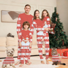 Picture of Family Christmas Pajamas Set - Crew Neck Pajamas - Red Christmas Pattern Sleepwear
