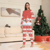 Picture of Family Christmas Pajamas Set - Crew Neck Pajamas - Red Christmas Pattern Sleepwear