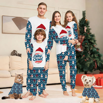 Picture of Family Christmas Pajama Sets - Long Sleeves Pajamas with Santa Hat - Best Family Gift for Christmas